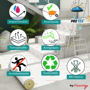 Floor protect características del protector de suelo pro tex de Floorintex